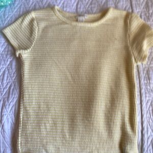 Forever 21 yellow and white tee